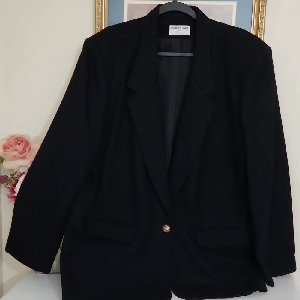 100% Wool Blazer Vintage Royal Button Alfred Dunnner Luxury Office Elegant - Picture 10 of 10